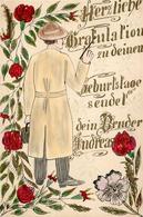 Handgemalt Sign. Andreas Glückwunsch  Künstlerkarte 1912 I-II Peint à La Main - Unclassified