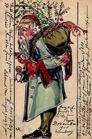 Handgemalt Weihnachtsmann Spielzeug Künstlerkarte 1910 I-II Pere Noel Peint à La Main Jouet - Unclassified