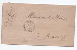 1862 - LETTRE FRANCHISE De TOUET DE BEUIL (ALPES MARITIMES) Avec CACHET PERLE TYPE 22 TOUET VAR Pour MAIRE DE MASSOINS - 1849-1876: Classic Period