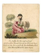 Freundschaftsbild Biedermeier Billet Um 1800-1830 Frau Mit Schaf Ca. 11,3 X 8,6 Cm I-II (leichter Abrieb, Fleckig) - Unclassified