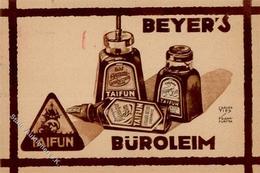 Werbung Büromaterial Chemnitz (O2001) Beyer's Taifun Büroleim Sign. Tips, Carlos Werbe AK I-II Publicite - Werbepostkarten