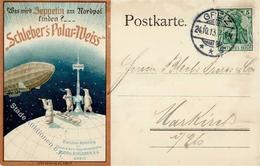 Werbung Greiz (O6600) Schleber's Polar Weiß Zeppelin Nordpol Eisbären Werbe AK 1913 I-II Dirigeable Publicite - Werbepostkarten