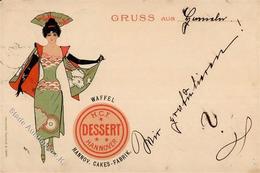 Werbung Bahlsen Keks Hannover (3000) HCF Dessert  Werbe AK 1899 II (Stauchung, Einkerbung) Publicite - Advertising