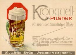 Bier Oelsnitz (O9920) Kronquell Pilsener Wetzstein Bräu Werbe AK I-II Bière - Advertising