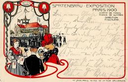 Bier Spatenbräu Exposition Paris  Lithographie 1900 I-II Bière - Publicidad