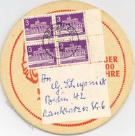 Bierdeckel Berlin (1000) Schultheiss Bier Als Postkarte Gelaufen I-II Bière - Advertising