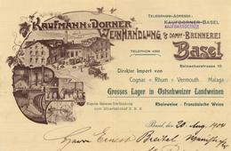 Wein Basel CH Schön Illustrierter Briefbogen Kaufmann & Dorner Weinhandlung 1904 I-II Vigne - Exhibitions