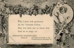 Wein Berlin Mitte (1000) Rheinische Winzerstuben 1915 I-II Vigne - Ausstellungen