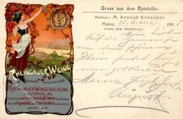 Wein Eltville (6228) Rheingauer Winzervereine Ratskeller Mainz Lithographie 1905 I-II Vigne - Ausstellungen