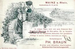 Wein Mainz (6500) Kellereiartikel Ph. Braun 1903 I-II Vigne - Ausstellungen