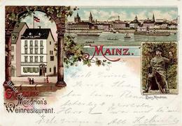 Wein Mainz (6500) Weinrestaurant Mondrion Lithographie 1898 I-II (Klebereste RS) Vigne - Ausstellungen