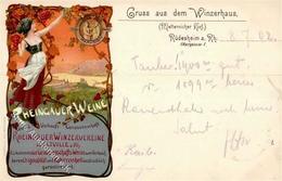 Wein Rüdesheim  (6220) Rheingauer Winzervereine Lithographie 1902 I-II Vigne - Ausstellungen