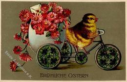 OSTERN - Prägekarte Mit DREIRAD I - Pascua