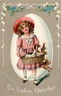 Ostern Kind Hasen  Prägedruck 1908 I-II Paques - Pasqua