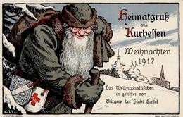 WEIHNACHTSMANN - Kurhessen WEIHNACHTEN 1917 - Künstlerkarte I - Santa Claus
