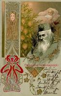 Weihnachtsmann Jugendstil  Prägedruck I-II Pere Noel Art Nouveau - Kerstman