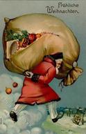 Weihnachtsmann Lebkuchen Trommel Äpfel 1907 I-II Pere Noel - Santa Claus