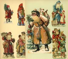 Weihnachtsmann Oblaten Lot Mit 10 Stück Und Ein Flyer Ca. 1899 I-II Pere Noel - Santa Claus