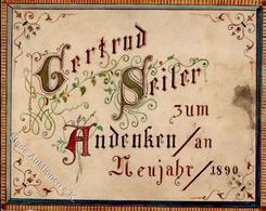 Neujahr 1890, Farbig Illustrierter Umschlag Als Damenbrief (Jugendstil), Gertrud Sriler Zum Andenken An Neujahr 1890", R - Año Nuevo