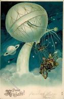 Neujahr Ballon  Prägedruck 1906 I-II Bonne Annee - Año Nuevo