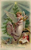 Engel Weihnachten  Prägedruck 1907 I-II Noel Ange - Altri & Non Classificati