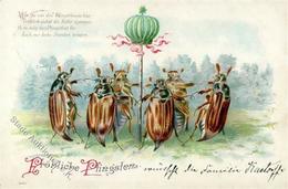 Maikäfer Personifiziert Pfingsten  Lithographie 1902 I-II Hanneton - Insekten