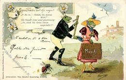 Frosch Personifiziert Sign. Bromberger Künstlerkarte 1900 I-II Grenouille - Altri & Non Classificati