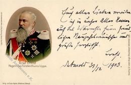 Adel Fürstentum Lippe Graf Ernst Autograph I-II - Familias Reales