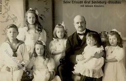 Adel Graf Schönburg Glauchau Mit Seinen Kindern Foto-Karte I-II - Koninklijke Families