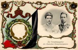 Adel Hohenzollern Kronprinz Wilhelm Und Cecilie Präge-Karte 1905 I-II - Familles Royales