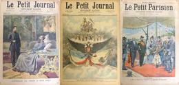 Zar Besuch In Frankreich 1901 Lot Mit 11 Sonderbeilagen Le Petit Parisien II (fleckig, Vergilbt Kl. Einrisse) - Familias Reales