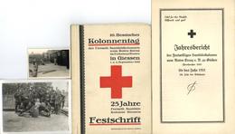 Rotes Kreuz Gießen (6300) Lot Mit 5 Jahresberichten 1928-1932 1 Heft Kollonnentag Und 2 Fotos - Croix-Rouge