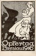 Propaganda WK I Opfertag Breslau  Künstlerkarte 1916 I-II - Historia