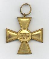 WK I Orden Dienstauszeichnung Kreuz 1. Klasse Vergoldet Für Den Soldatenstand Nach XV Dienstjahren Kreuz Weißmetall Verg - Weltkrieg 1914-18