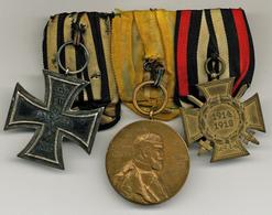 WK I Orden Ordensspange Mit Ehrenkreuz Für Frontkämpfer, Eisernes Kreuz II. Kl. U. Kaiser Wilhelm I. Gedenkmedaille Zum  - Guerre 1914-18
