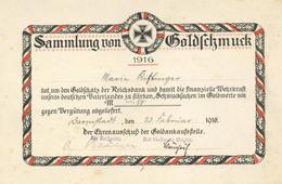 WK I Urkunde Sammlung Von Goldschmuck 1916 II (fleckig) - War 1914-18