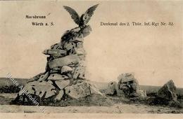 WK I, Morsbronn Wörth A.S. Denkmal Des 2. Thür-Inf.-Rgt Nr.32, Sw, DB SAARBURG 25.5.10", Altersspuren I-II" - War 1914-18