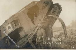 Panzer (WK I) Volltreffer Im Engl. Tank Foto AK 1918 I-II Réservoir - Weltkrieg 1914-18