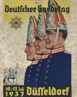 Regiment Broschüre Deutscher Gardetag 1937 Düsseldorf 36 Seiten II (Einband Rücken Einriss, Fleckig) - Regimente