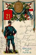 Regiment Fürth (8510) Nr. 21 Infant. Regt. Prägedruck 1915 I-II - Regimientos
