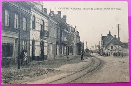 Cpa Oostduinkerke Route De Coxyde Place Du Village Rare Carte Postale Belgique Flandre Occidentale - Oostduinkerke