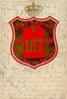 Regiment Kassel (3500) Nr. 167 Infant. Regt. Garnison Prägedruck 1902 I-II (Marke Entfernt, Abgestoßen) - Regiments