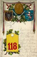 Regiment Worms (6520) Nr. 118 Infant. Regt. Prägedruck 1907 I-II - Regiments