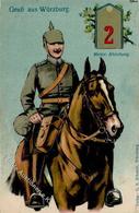 Regiment Würzburg (8700) Bayr. Fernsprech Abt. Nr. 2 Prägedruck 1917 I-II - Regiments