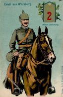 Regiment Würzburg (8700) Bayr. Fernsprech Abt. Nr. 2 Prägedruck 1917 I-II - Regimente