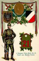 Regiments-Präge-Litho - MAINZ-CASTEL Pionier-Batl. 21 I - Regiments