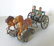 Zwischenkriegszeit Wehrmacht Lineol Figuren Pferdegespann Mit Wagen Und 2 Soldaten Bespielt I-II (altersbedingte Gebrauc - Storia