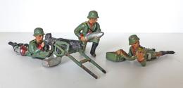 Zwischenkriegszeit Wehrmacht Lineol U. Elastin Figuren 3 Soldaten 1x Mit SMG 1x MG Munition 1x Minenwerfer Bespielt I-II - Geschichte