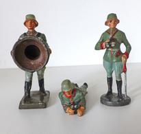 Zwischenkriegszeit Wehrmacht Lineol U. Elastin Figuren 4 Soldaten Blinkgerät, Entfernungsmesser Feldstecher Bespielt I-I - Geschichte