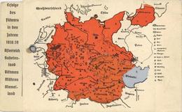 NS-LANDKARTE WK II - MECHANIK-ZIEHKARTE -GROSSDEUTSCHLAND 1938 - 6. Jahr Des Dritten Reiches - Erfolge Des Führers I-II - Weltkrieg 1939-45
